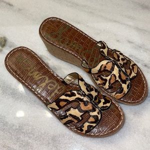 Sam Edelman leopard wedge sandals
